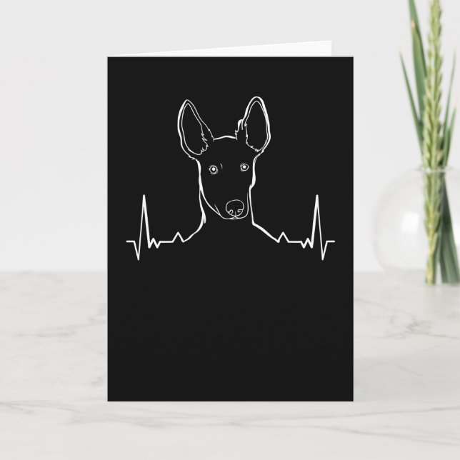 Podenco Dog Heartbeat Card (Front)
