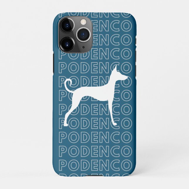 Podenco Dog Silhouette in White iPhone Case (Back)