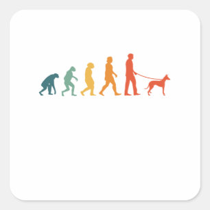 Podenco Evolution Retro Ibizan Hound Vintage Square Sticker
