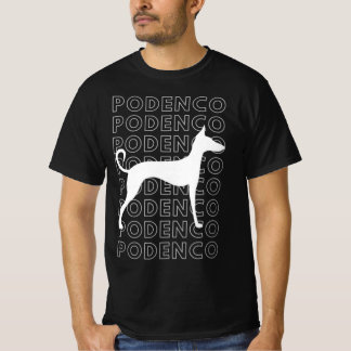 Podenco Grey and White Silhouette Minimalist T-Shirt