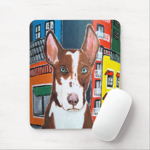 Podenco in Town Painting by Alfred Fox Mouse Mat