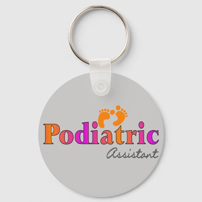 Podiatric Assistant With 2 Feet Design Key Ring (Front)