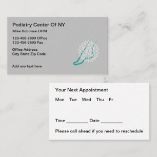 Podiatrist Appointment Medical Business Cards