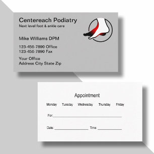 Podiatrist Business Card Appointment Template
