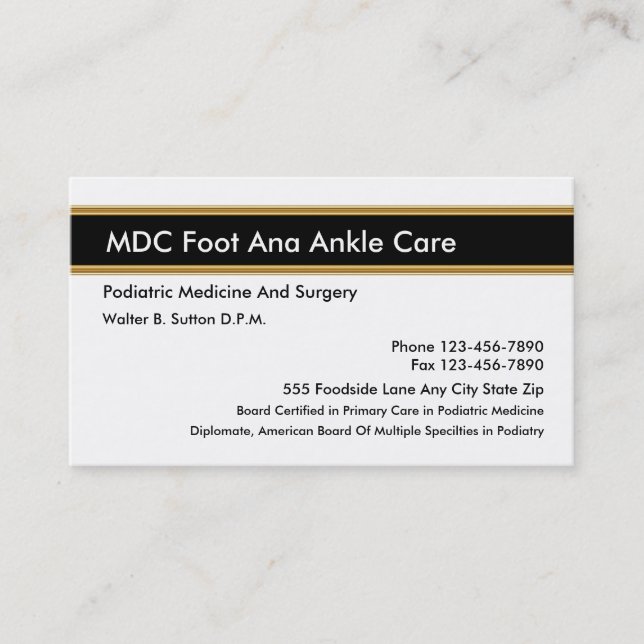 Podiatrist Business Cards (Front)