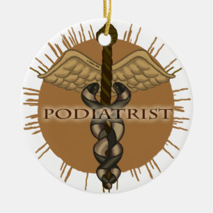 Podiatrist Caduceus Ceramic Tree Decoration