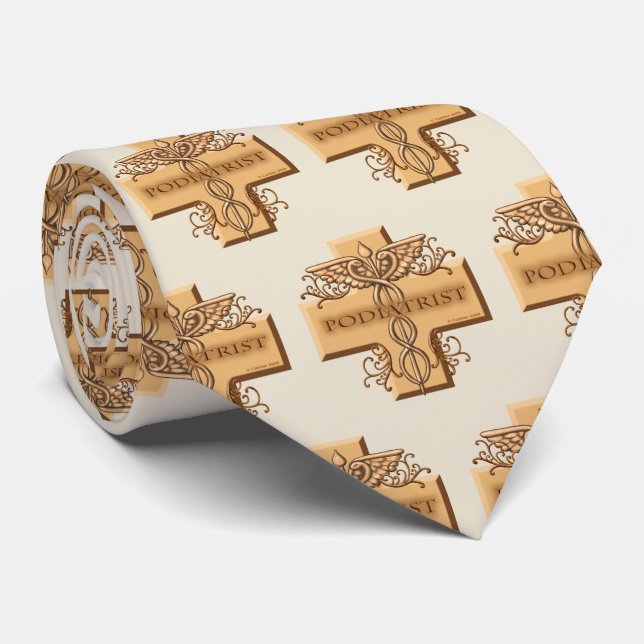 Podiatrist Caduceus Cross Tie (Rolled)