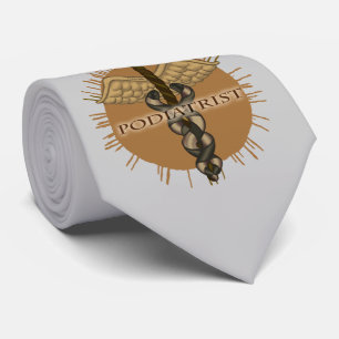 Podiatrist Caduceus custom name Tie
