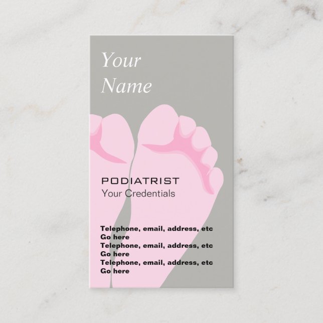 Podiatrist Chiropodist Appointment Business Cards (Front)