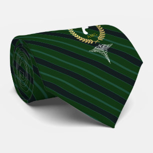 Podiatrist Custom Monogram Green Tie