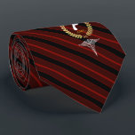 Podiatrist Custom Monogram Red Tie<br><div class="desc">A red striped personalised tie tailored to the foot specialist or podiatrist and with yours or your gift recipient's monogram inside a faux gold foil wreath.</div>