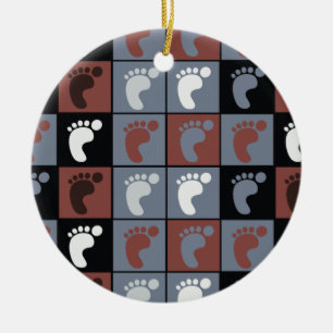 Podiatrist Feet Pattern Ceramic Tree Decoration