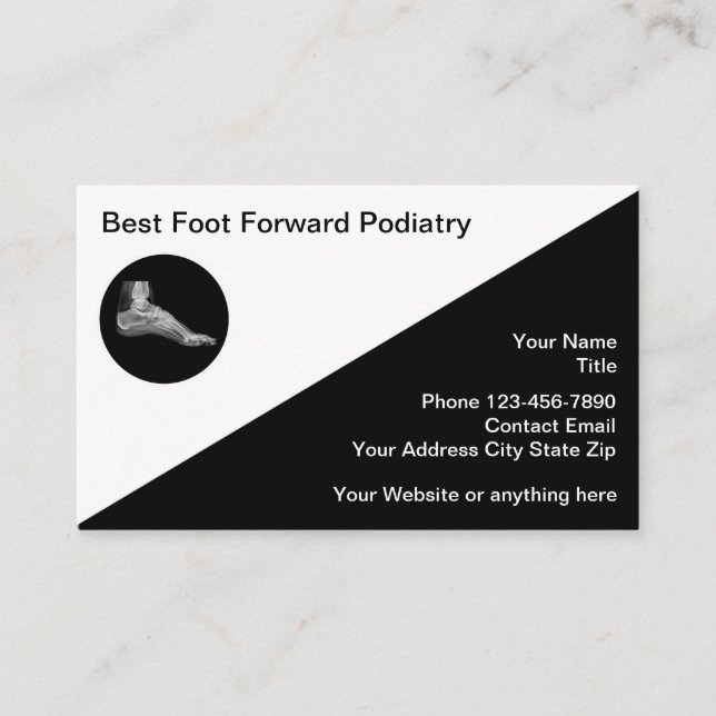 Podiatrist Foot Doctor Logo Business Cards (Front)