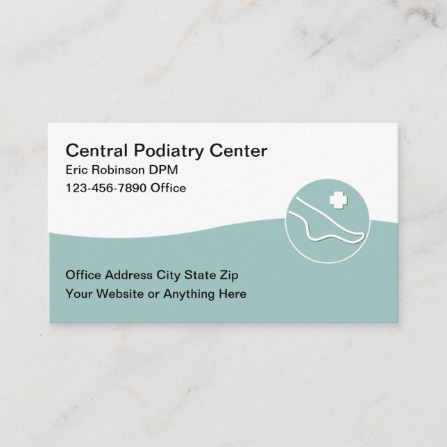 Podiatrist Foot Doctor Medical Business Cards (Front)
