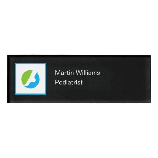 Podiatrist Foot Doctor Theme Staff  Name Tag (Front)