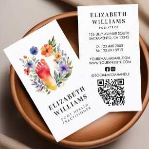 Podiatrist Foot Health Practitioner QR Code Modern Business Card
