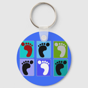 Podiatrist Gifts Popart Design of Feet Key Ring