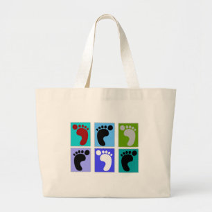 Podiatrist Gifts Popart Design of Feet Large Tote Bag