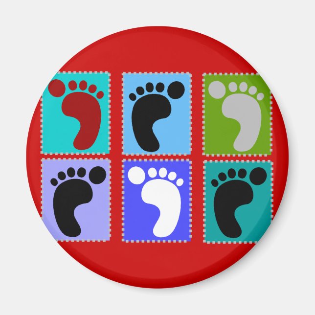 Podiatrist Gifts Popart Design of Feet Magnet (Front)
