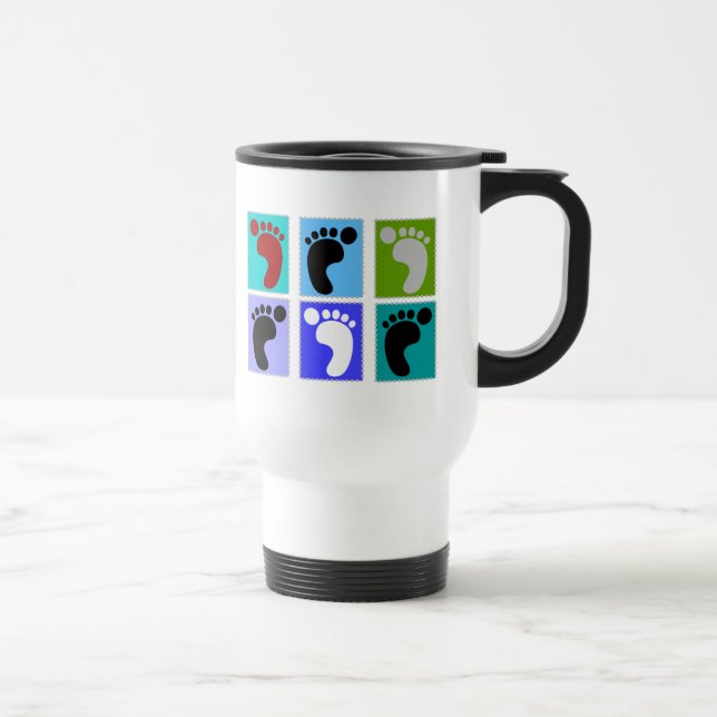 Podiatrist Gifts Popart Design of Feet Travel Mug (Right)