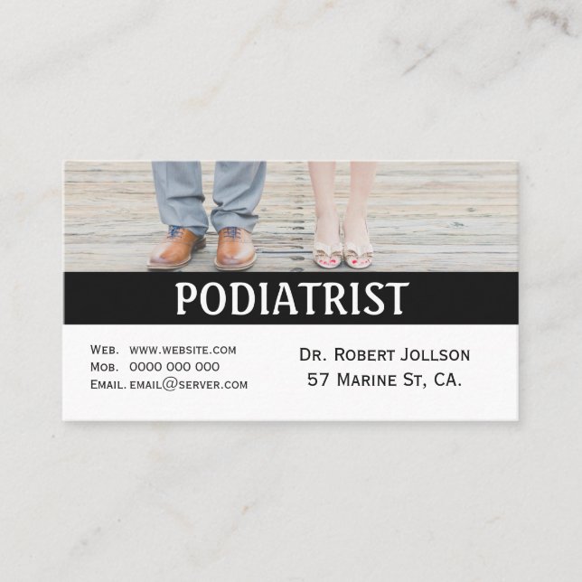 Podiatrist Medical Appointment Business Card (Front)