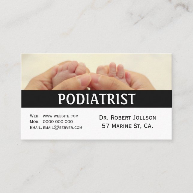 Podiatrist Medical Appointment Business Card (Front)