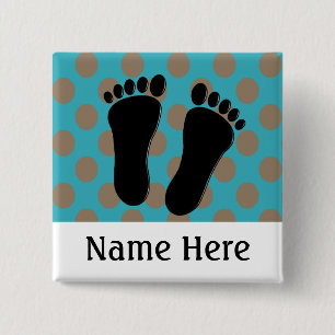 Podiatrist Name Buttons Customisable Blue
