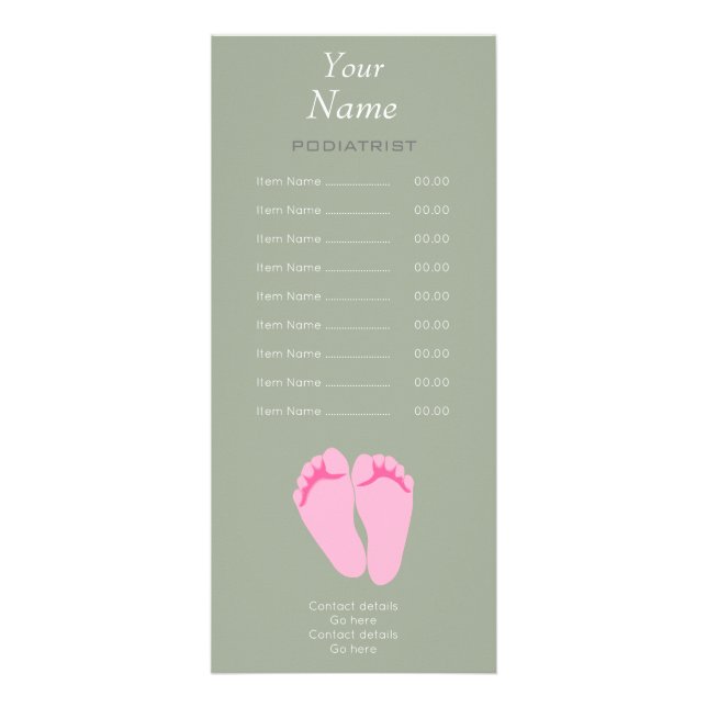 Podiatrist or Chiropodist Rack Card (Front)