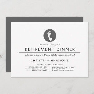 Podiatrist Retirement Dinner   Minimal Style  Invitation