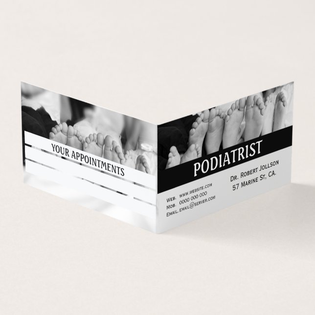 Podiatrist Simple Feet Medical Appointment Business Card (Outside)