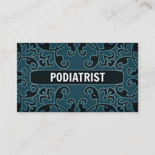 Podiatrist Teal Damask Business Card