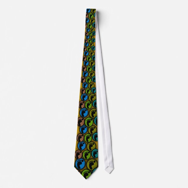 Podiatrist Tie, Whimsical Feet Design, Artsy Tie (Front)