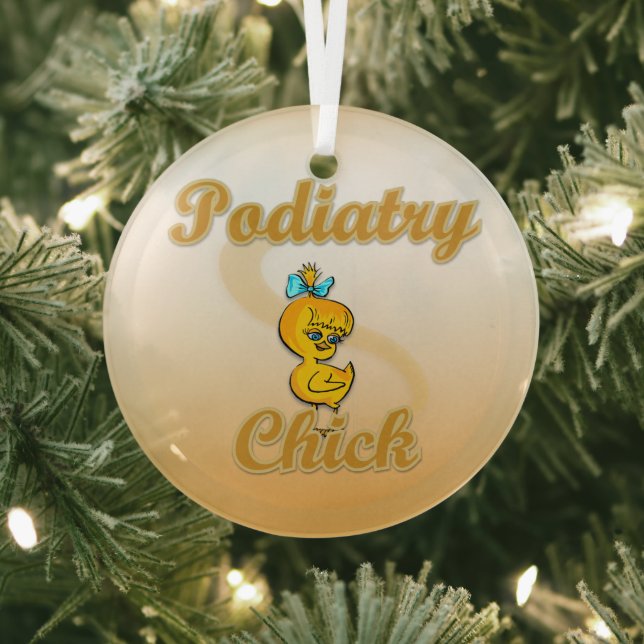 Podiatry Chick Glass Tree Decoration (Insitu)