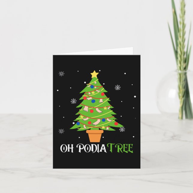 Podiatry christmas tree podiatrist foot medical as card (Front)