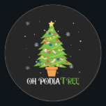 Podiatry christmas tree podiatrist foot medical as classic round sticker<br><div class="desc">Podiatry christmas tree podiatrist foot medical assistant</div>