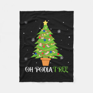 Podiatry christmas tree podiatrist foot medical as fleece blanket