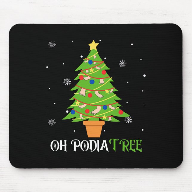 Podiatry christmas tree podiatrist foot medical as mouse mat (Front)