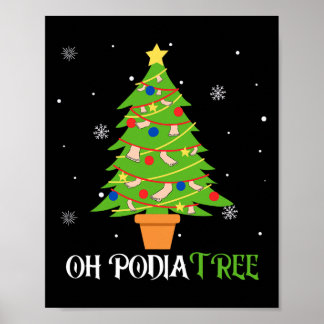 Podiatry christmas tree podiatrist foot medical as poster