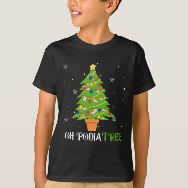 Podiatry christmas tree podiatrist foot medical as T-Shirt (Front)