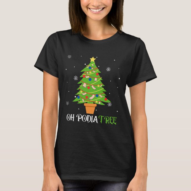 Podiatry christmas tree podiatrist foot medical as T-Shirt (Front)