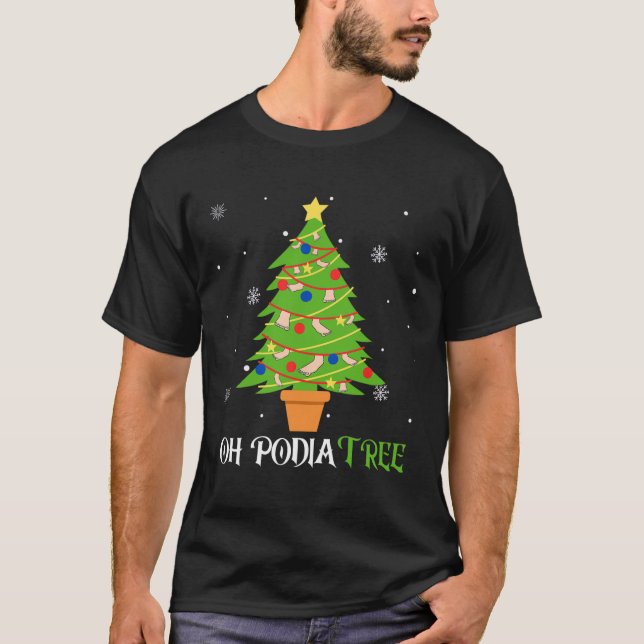 Podiatry Christmas Tree Podiatrist Foot Medical Is T-Shirt (Front)