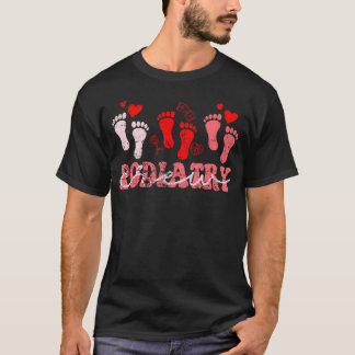 Podiatry Crew Footprint Groovy Podiatrist Valentin T-Shirt