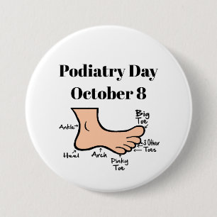Podiatry Day Funny Foot Diagram Button