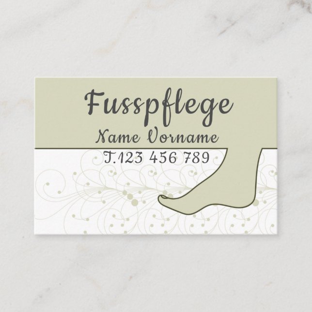 Podologist, foot care business card (Front)