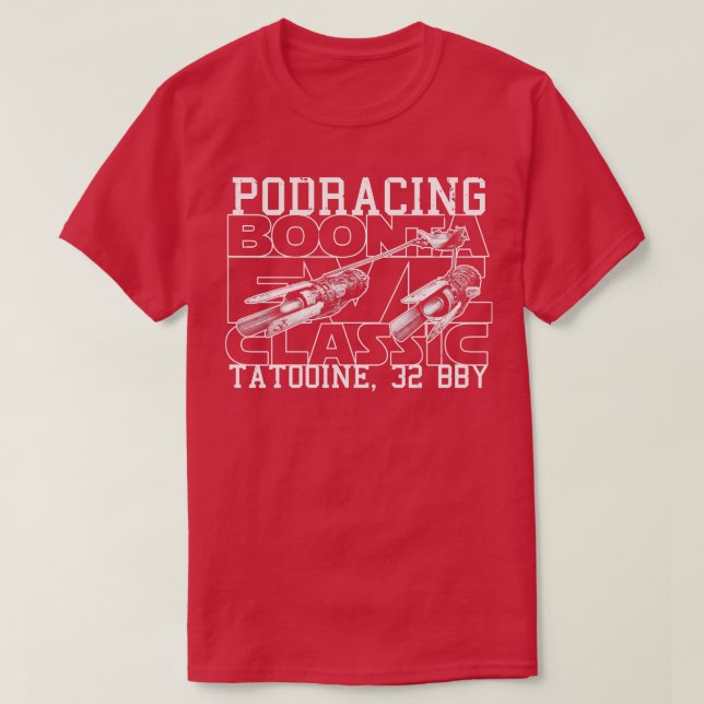 Podracing Scifi Fictional Futuristic Racing Retro  T-Shirt (Design Front)