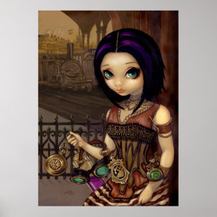 Poe - gothic steampunk victorian - Art Print