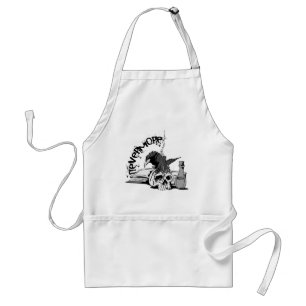 Poe Nevermore Raven Skull & Book Standard Apron