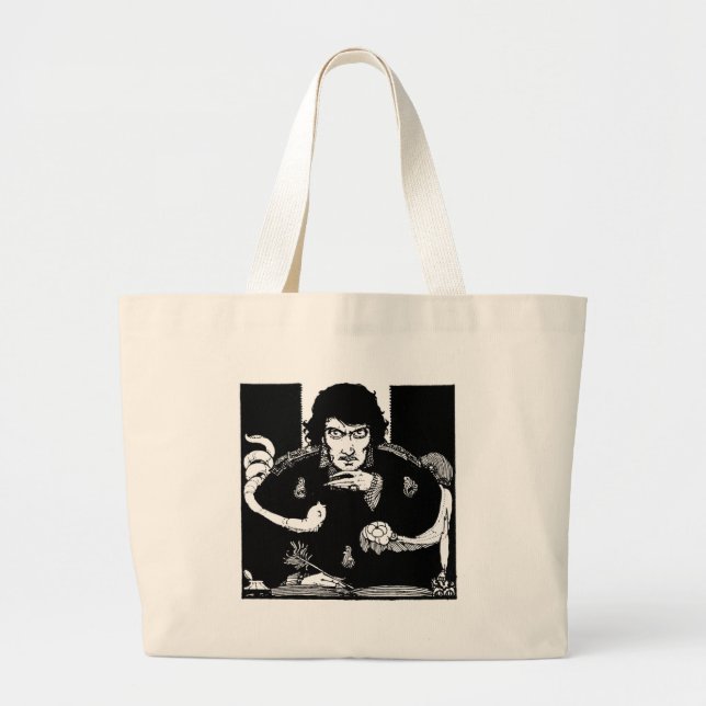 Poe Portrait Large Tote Bag (Front)