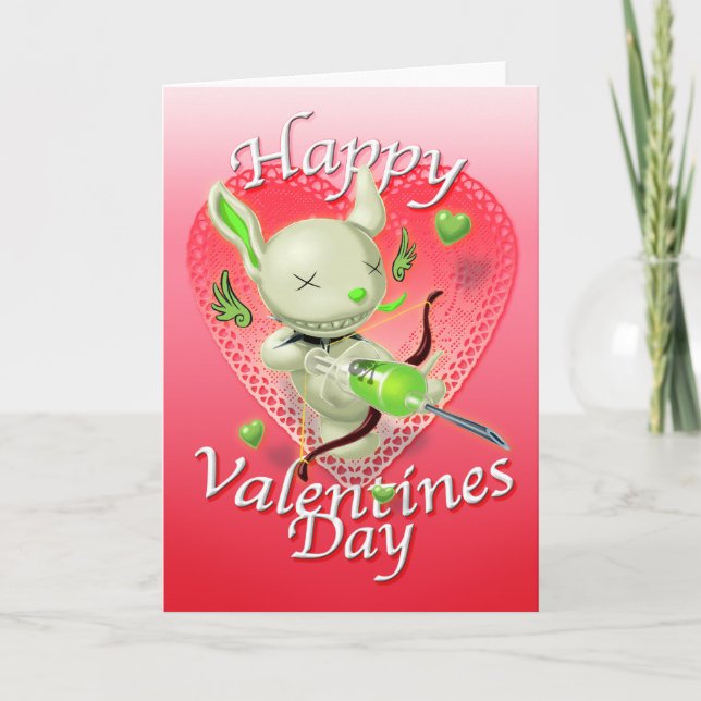 Poe the Goodbye Puppy Valentine Holiday Card (Front)