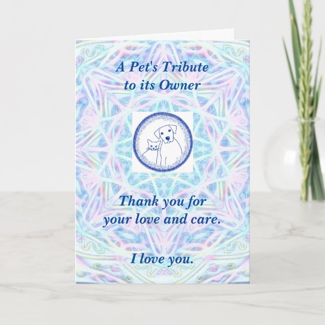 Poem: A Pet's Love For its Owner, PBP, Folded Card (Front)